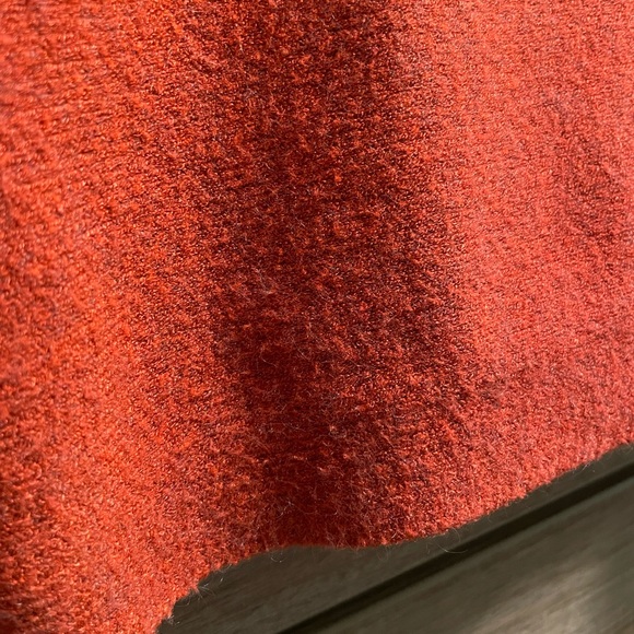 Fall hued pumpkin rust orange heathered mock neck slouchy loose fit sweater s/m - Picture 4 of 7